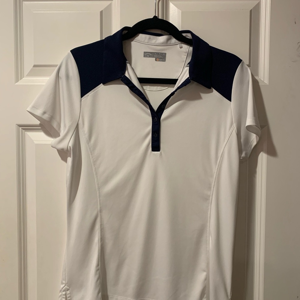 Callaway Women’s White and Navy Opti-Dri Polo
